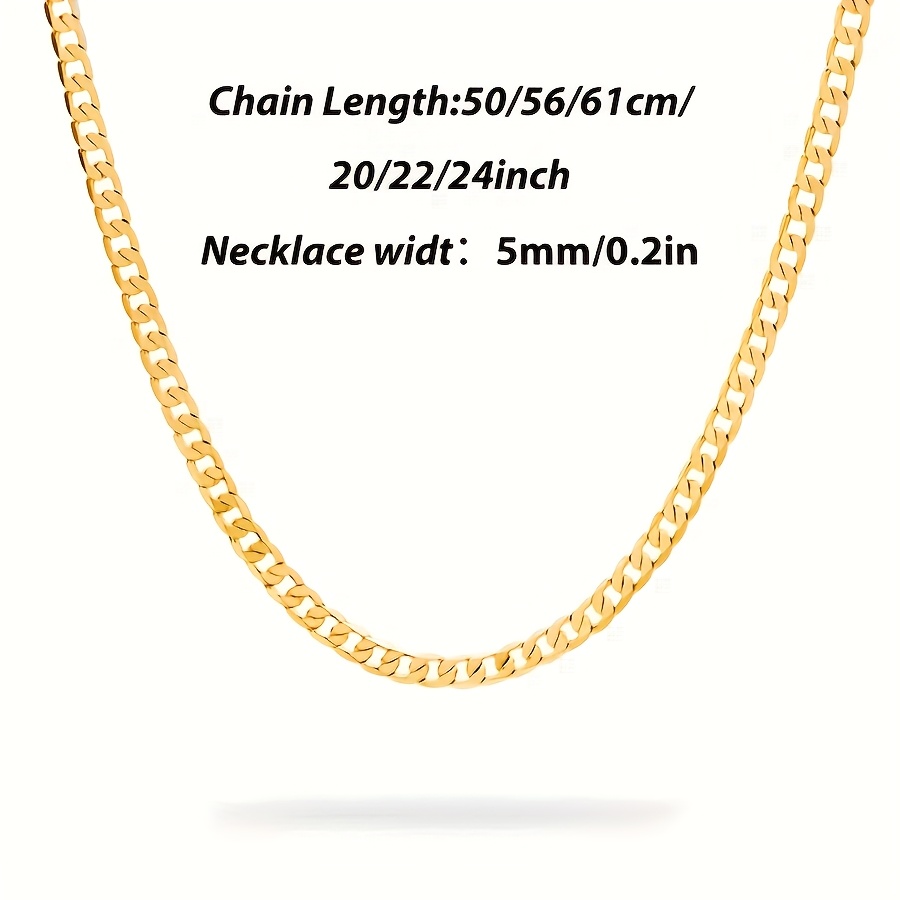 925 Silver Hip hop 5mm Golden Cuban Chain Necklace 18k plated